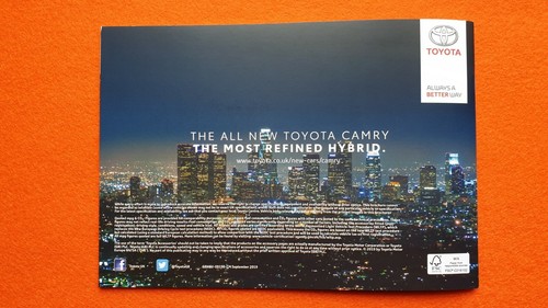 Toyota Camry Hybrid Design Excel car brochure catalogue September 2019 MINT B - Picture 7 of 7