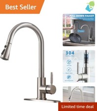 High Arc Kitchen Faucet with Dual Function Sprayer - Effortless Installation