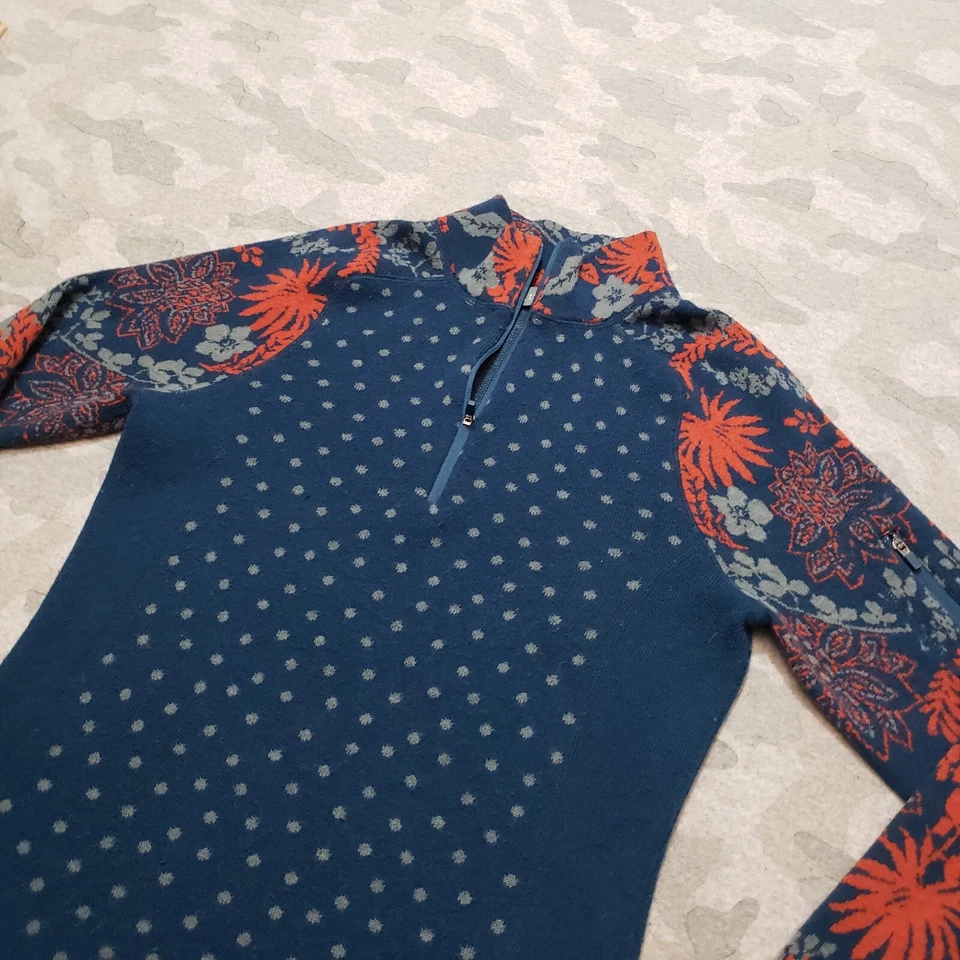 Sudadera Title Nine para mujer XS azul 1/4 cremallera mezcla de lana manga larga Foto 3 de 4