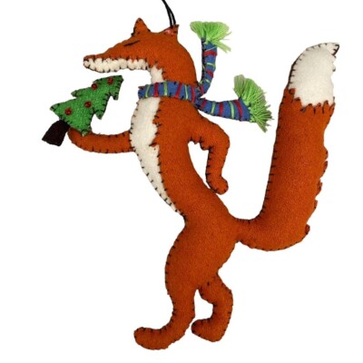 Stitch by Stitch Orang FOX Tree Scarf Handmade Fair Trade Christmas Ornament New