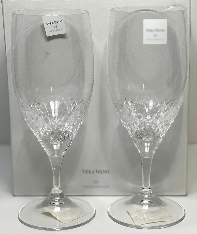 Vera Wang by Wedgwood Tiara 冰饮料水晶眼镜 7.75 英寸 14 盎司全新带盒 — 第 3/4 张图片