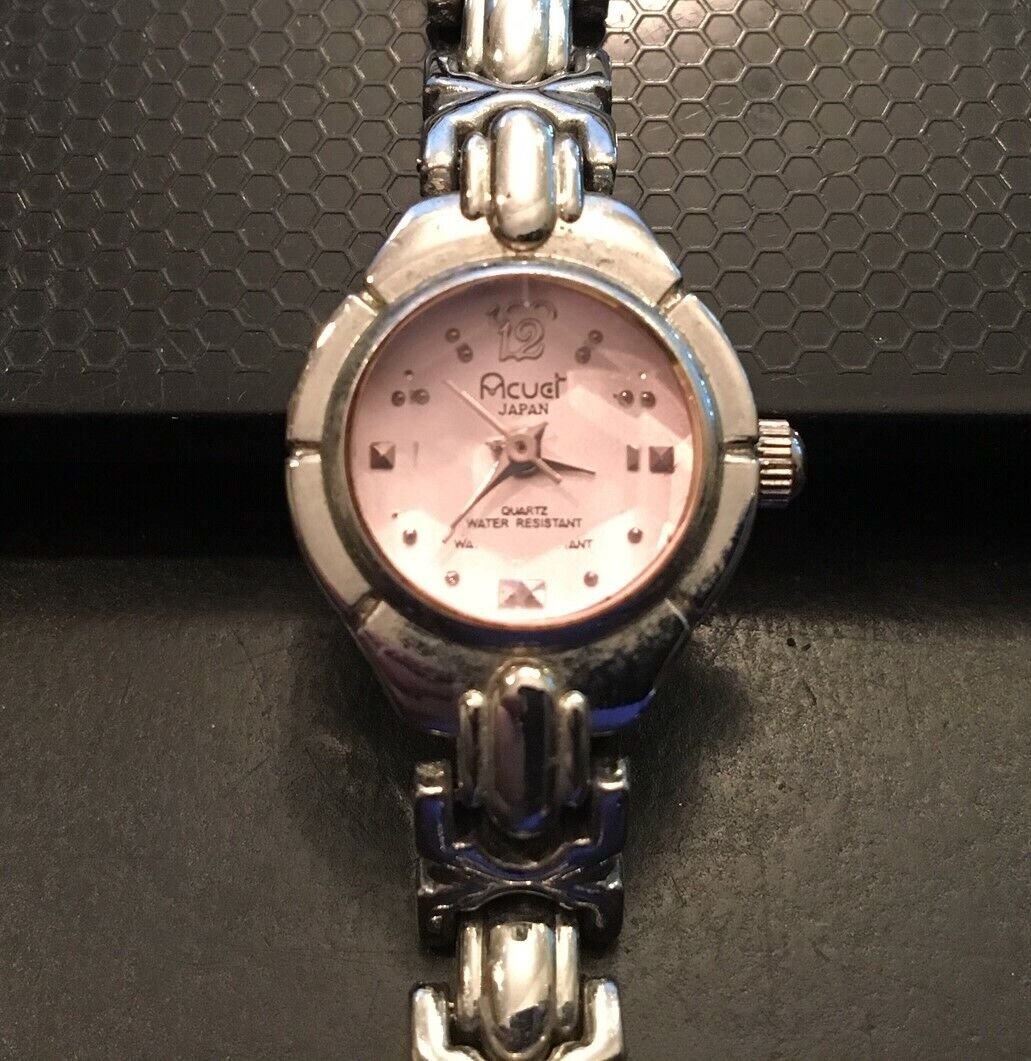 Women's Acuet Watch, Silver Link Bracelet Band, New Battery