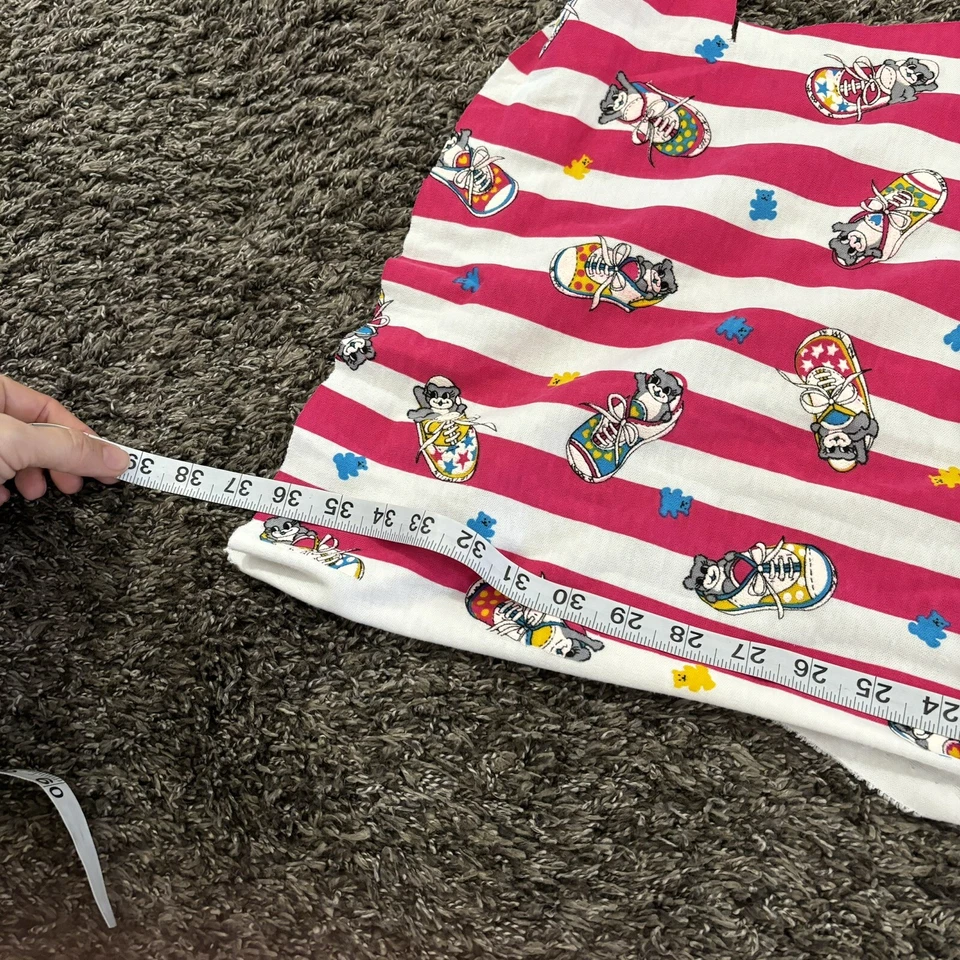 "Zapatos de tenis vintage años 90 Bears rosa a rayas tela elástica tejida 42""x36"" ver fotos" Foto 4 de 4