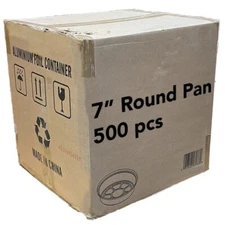 Wholesale 500 Count 7-Inch Disposable Aluminum Foil Round Pan 500 per Case