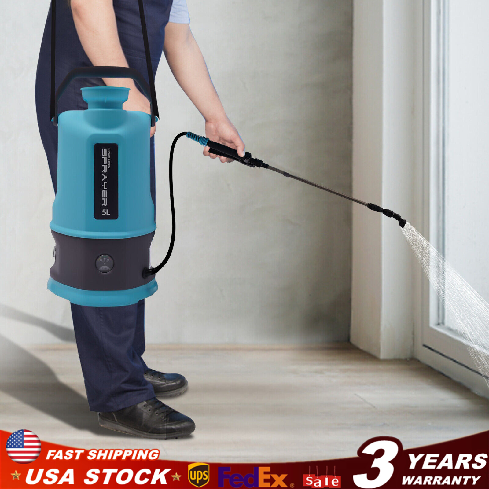 5L Weed Sprayer Garden Battery Powered Adjustable Spraying Machine 3.2 Gallon