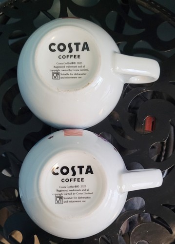 2 X Costa Coffee Ceramic Chunky Mugs Cups Christmas 2023 Home Barista  - Picture 3 of 4