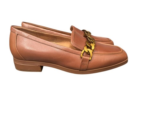 Vionic Women’s Mizelle Brown Leather Loafers With Gold Chunky Chain - Size 9.5 - Picture 3 of 8