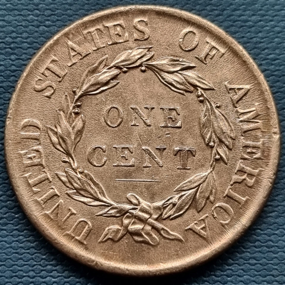 1818 Coronet Head Large Cent 1c MAJOR DIE BREAK BU UNC UNCIRCULATED #84215 - Image 3 of 4