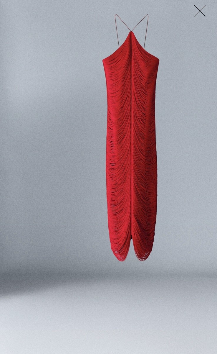 mango capsule collection red dress Mango Capsule strappy maxi dress with lace detail in red