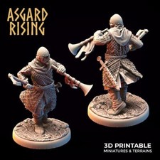 3D Printed Asgard Rising Medieval Knight Trumpeter 32mm Ragnarok D D