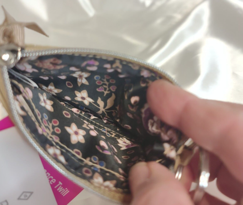 Vera Bradley's ZIP ID CASE w Key Ring in KHAKI Solid Color, Tan, 3" x 5" NWT - Picture 7 of 10