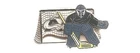 Colorado Avalanche logo  ''Slide Goaltender''  NHL Hockey pin