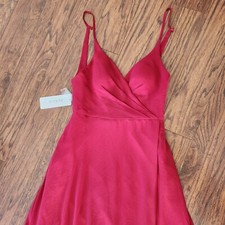 NWT AZAZIE DAVIS A-Line Pleated Chiffon Floor-Length Dress Red Burgundy 6 Davis