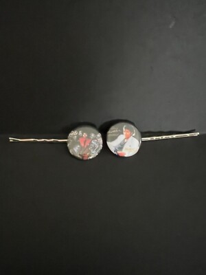 Michael Jackson hair clips, two bobby pins. King of Pop, From Thriller. 