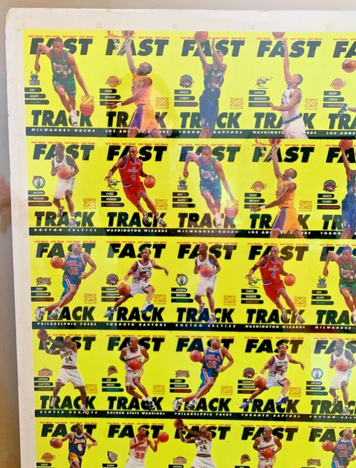 Hoja sin cortar de fábrica 1997 Skybox Z-Force inserciones de vía rápida 9 Kobe Bryant segundo año Foto 3 de 4