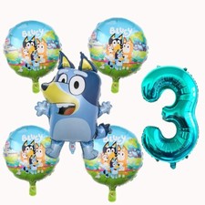 BLUEY Balloons 3rd Birthday Party Decorations Age 3 Blue Boys Girls Kids