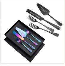 Personalized Wedding Cake Cutting Set Server Knife and Forks Sweet 16 Cake Knife