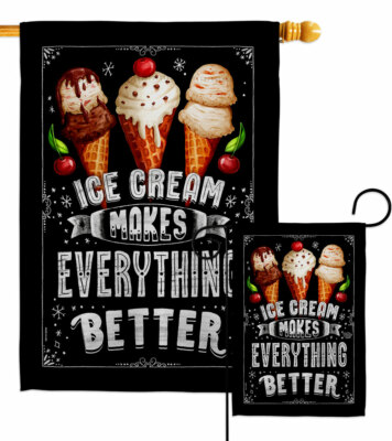 Ice Cream Better Garden Flag Vegetable Food Decorative Gift Yard House Banner