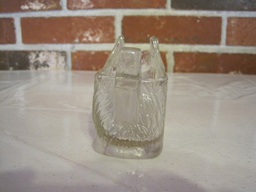 DE COLECCIÓN 1930 L. E. SMITH VIDRIO CORTE TRANSPARENTE POST CEREAL SCOTTIE PERRO CREMA #6 - Imagen 7 de 11