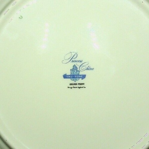 Set of 4 Princess China Tru-Tone Golden Peony Dinner Plates 10.25" Vintage - Picture 3 of 4