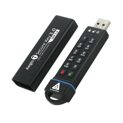 Apricorn 30GB Aegis Secure Key FIPS 140-2 Level 3 Validated 256-bit Encryptio...