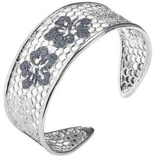 Boccadamo Bracciale Rigido A Fascia Fiori Con Glitter XBR421