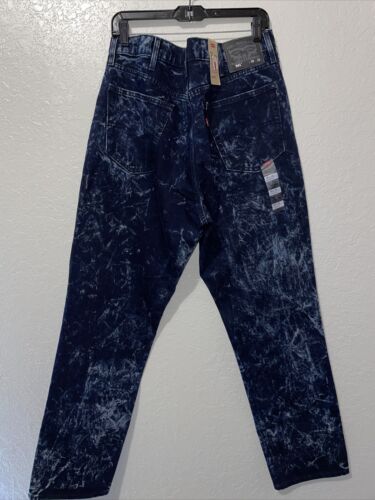 LEVIS 541 Dark Bleached  Blue Tie Dye 38X30 Athletic Taper Stretch Jeans New - Picture 1 of 7