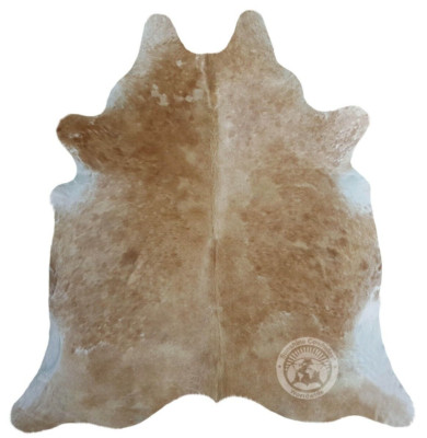 Real Cowhide Rug Beige Exotic - Size 6 x 7-8 
