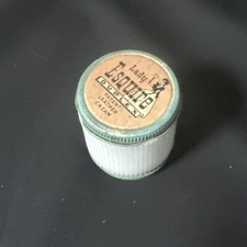 Vintage Lady Esquire Black Patent Leather Shoe Cream in Duplex Milk Glass Jar