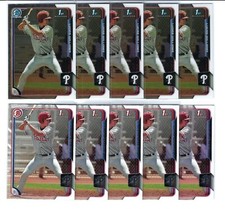 Luke Williams 5x 2015 Bowman Chrome Draft #56 1st RC 5x Base 1st RC Lot Phillies