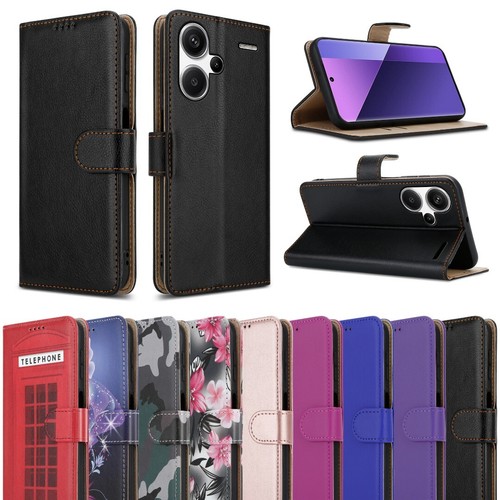 For Xiaomi Redmi Note 13 Pro Plus 13C 5G 11 12 Case Leather Wallet Phone Cover - Picture 1 of 102