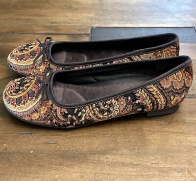 Naturalizer Womens Ballet Flats Shoes 8.5M Colorful Boho Paisleys