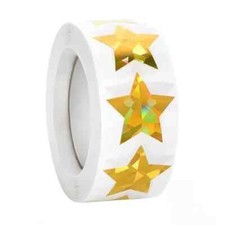 500 Pcs Holographic Gold Star Stickers for Kids Reward, 1 inch Self Adhesive