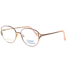 Vintage CHARMANT Titanium 7607 Women's Gold Round Eyeglasses 53-17-135mm B137