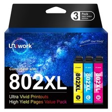 Uniwork Remanufactured Ink Cartridge Replacement for Epson 802XL 802 T802XL T...