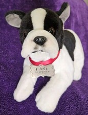 FAO SCHWARTZ Boston Terrier Plush 2018 Puppy Dog Black White 12" Stuffed Animal