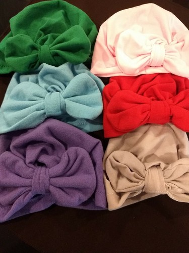 Soft Cute Newborn Baby Girl Toddlers Hats Turban Headbands Bow Headwrap Set of 6