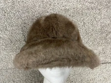 Betmar New York Bucket Hat Womens Plush Fluffy Faux Fur Lined Brown