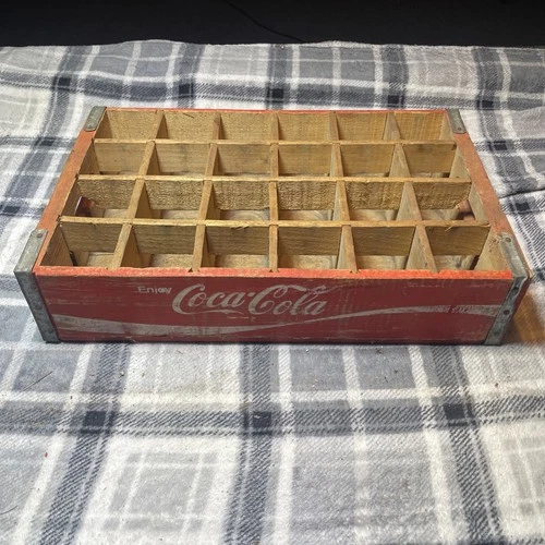 Vintage "Coca-Cola" RED Wooden Case Box 24 Slot Coke Bottle Crate