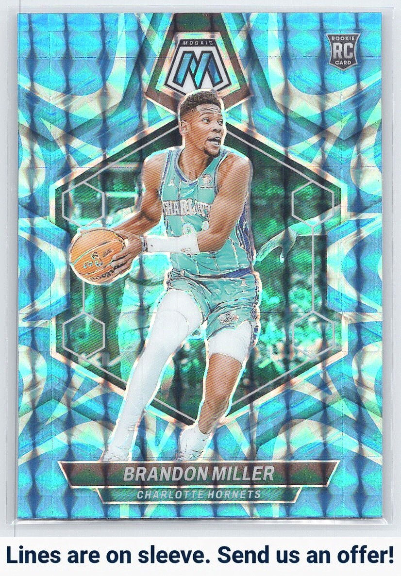 2023-24 Panini Mosaic #202 Brandon Miller Reactive Blue