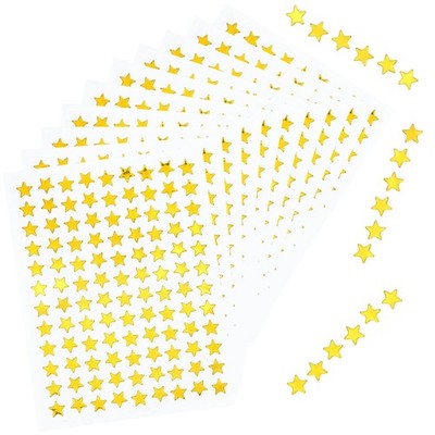 1080 Pcs 10 Sheets Tiny Gold Star Stickers, 0.3'' Diameter Small Reward Stickers
