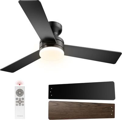 42'' Deckenventilator Leuchte Fernbedienung Unterputz 6 Geschwindigkeiten dimmbar reversibel schwarz