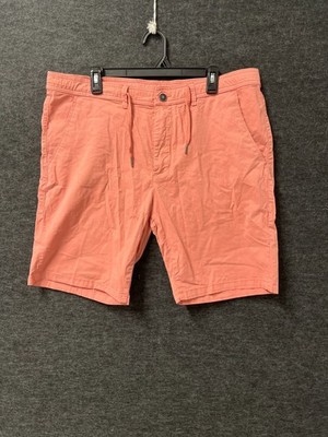 Free Style Chino Shorts Mens 38 Peach Cotton Stretch Flat Front Drawstring