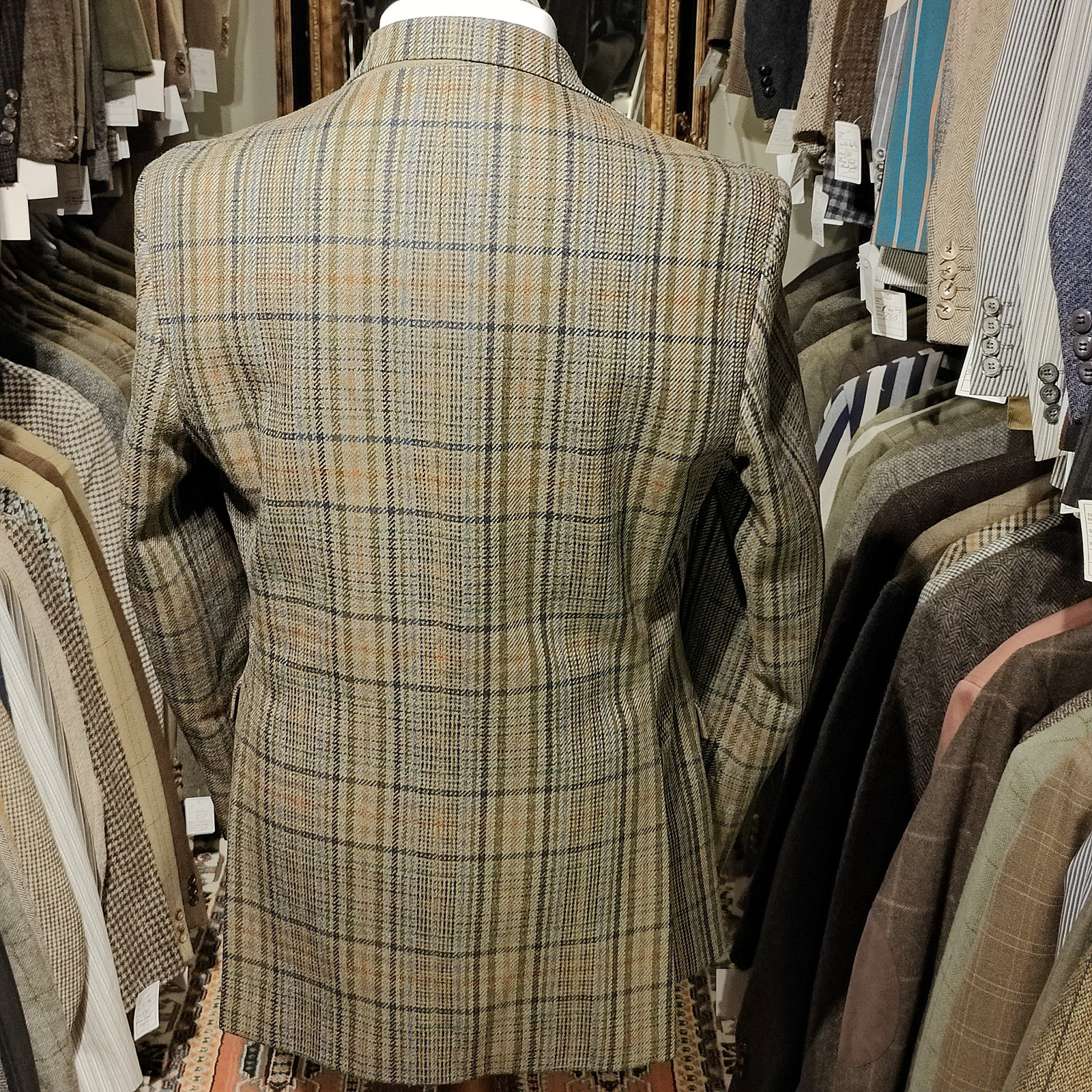 Vintage Mens 40R DAKS Tweed Bold Check Suit Jacket Blazer Wool Harris Style image 8