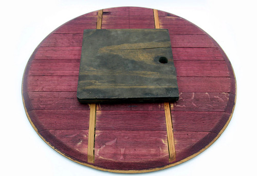 Wine Barrel Lazy Susan – Reclaimed Lid Turntable | Rustic Dining Table Decor - Picture 11 of 11