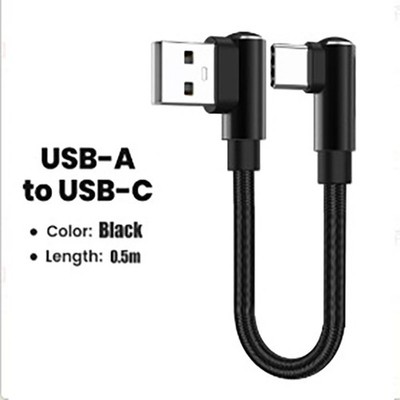 Typ C USB-C USB Kurz 90° Winkelkabel schnell Ladekabel für Samsung Huawei