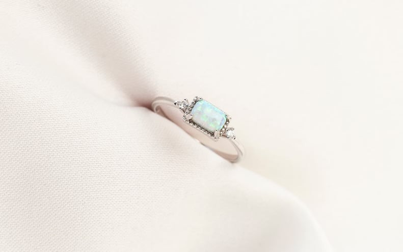 Opal Necklace & Ring Set 925 Sterling Silver Jewelry Ring Size 7 View 3