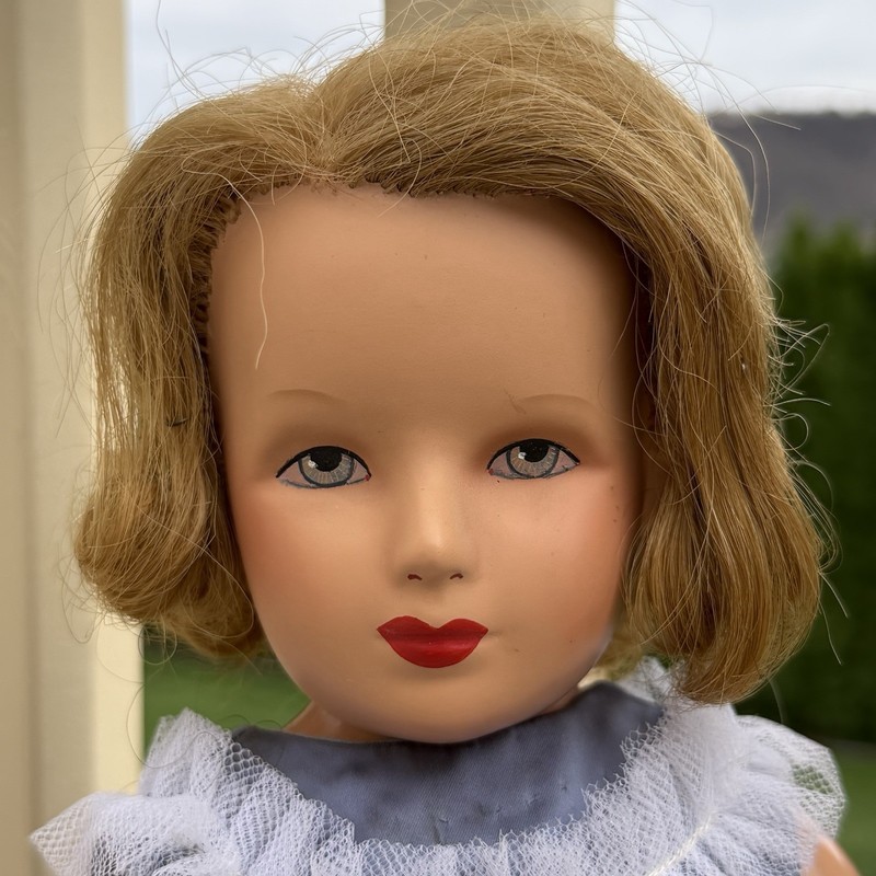 Monica Of Hollywood 20" Composition Doll Blonde ROOTED HAIR 2 Dresses 1940 Vtg
