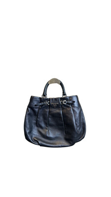 Prada Vitello Daino Bag Black Nappa Leather Pleated 2Way Top Handle Bag subtle l