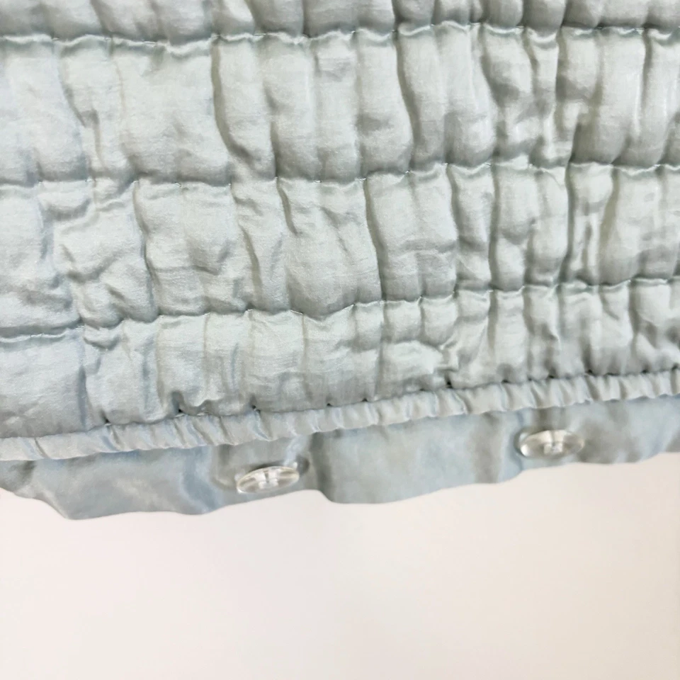 POTTERY BARN One Blue Silk Cotton Blend Hand-Stitched Pillow Sham King 20” X 36” - Image 4 of 4